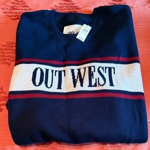 NWT Aerie “Out West” Long Sleeve Navy Sweater - size L